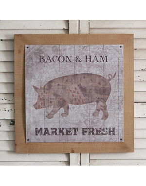 Vintage Metal Wall Art - Pig
