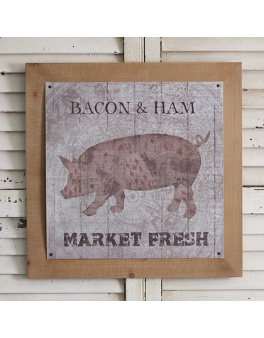 Vintage Metal Wall Art - Pig