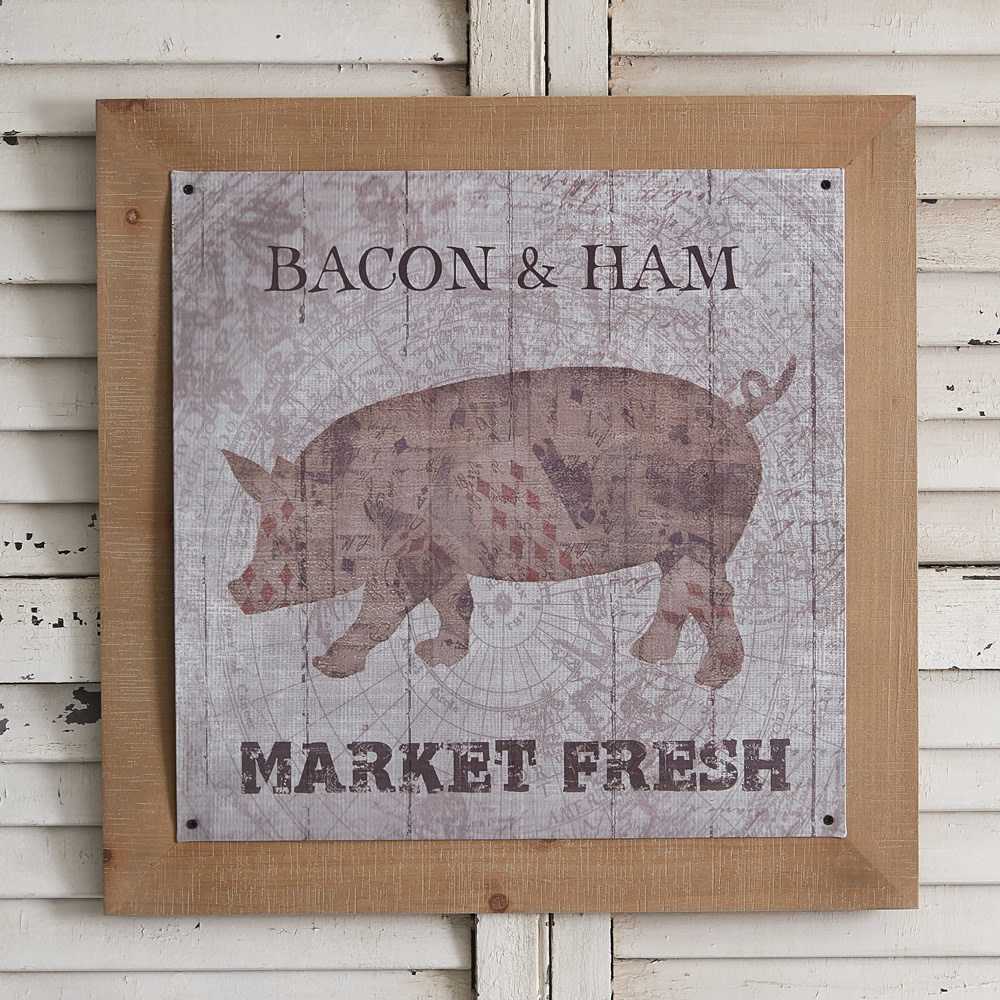 Vintage Metal Wall Art - Pig