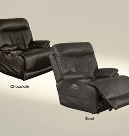 Naples Recliner Pwr Head, Lumbar, Ext Otto - Chocolate