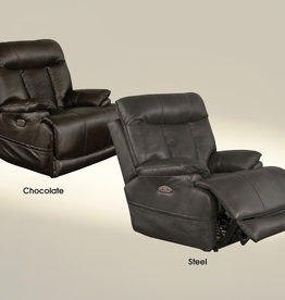 Jackson Furniture Naples Recliner Pwr Head, Lumbar, Ext Otto - Steel