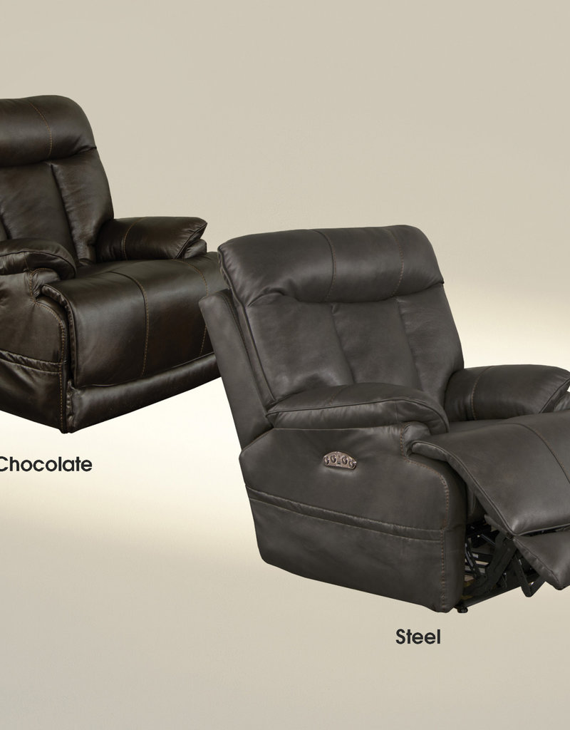 Jackson Furniture Naples Recliner Pwr Head, Lumbar, Ext Otto - Steel