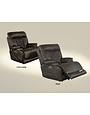 Jackson Furniture Naples Leather Recliner Pwr Head, Lumbar, Ext Otto - Steel