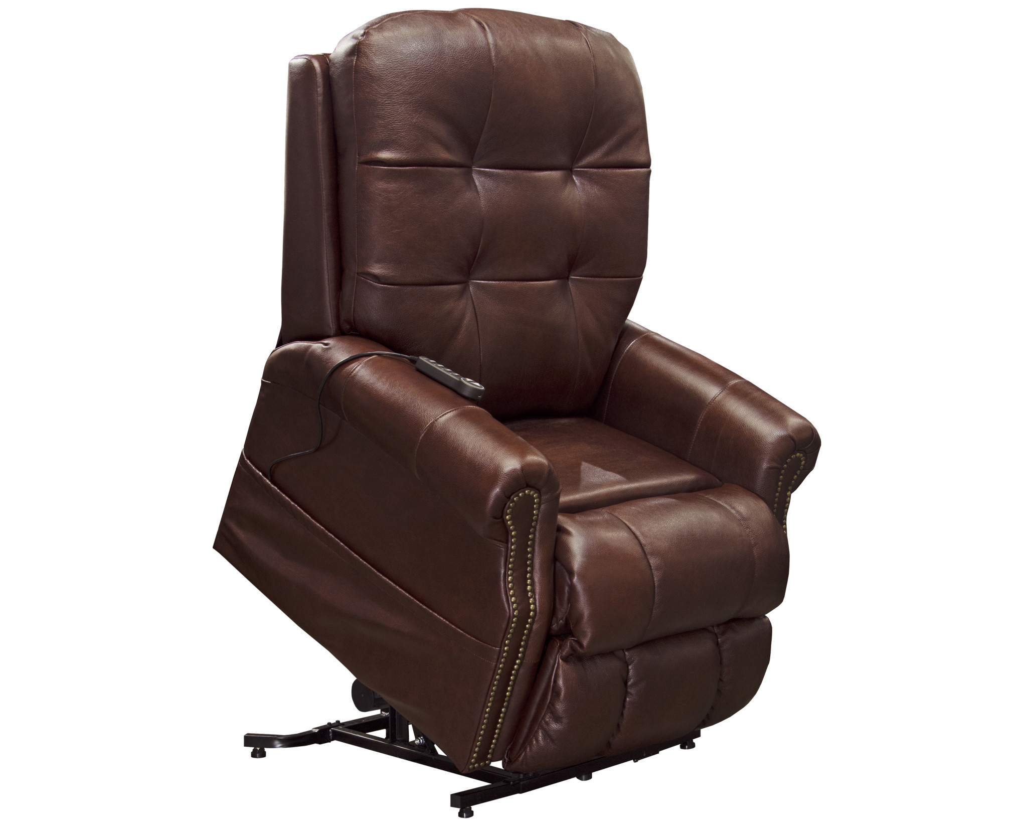 Madison Leather Lift Chair w/ Heat & Massage - Walnut