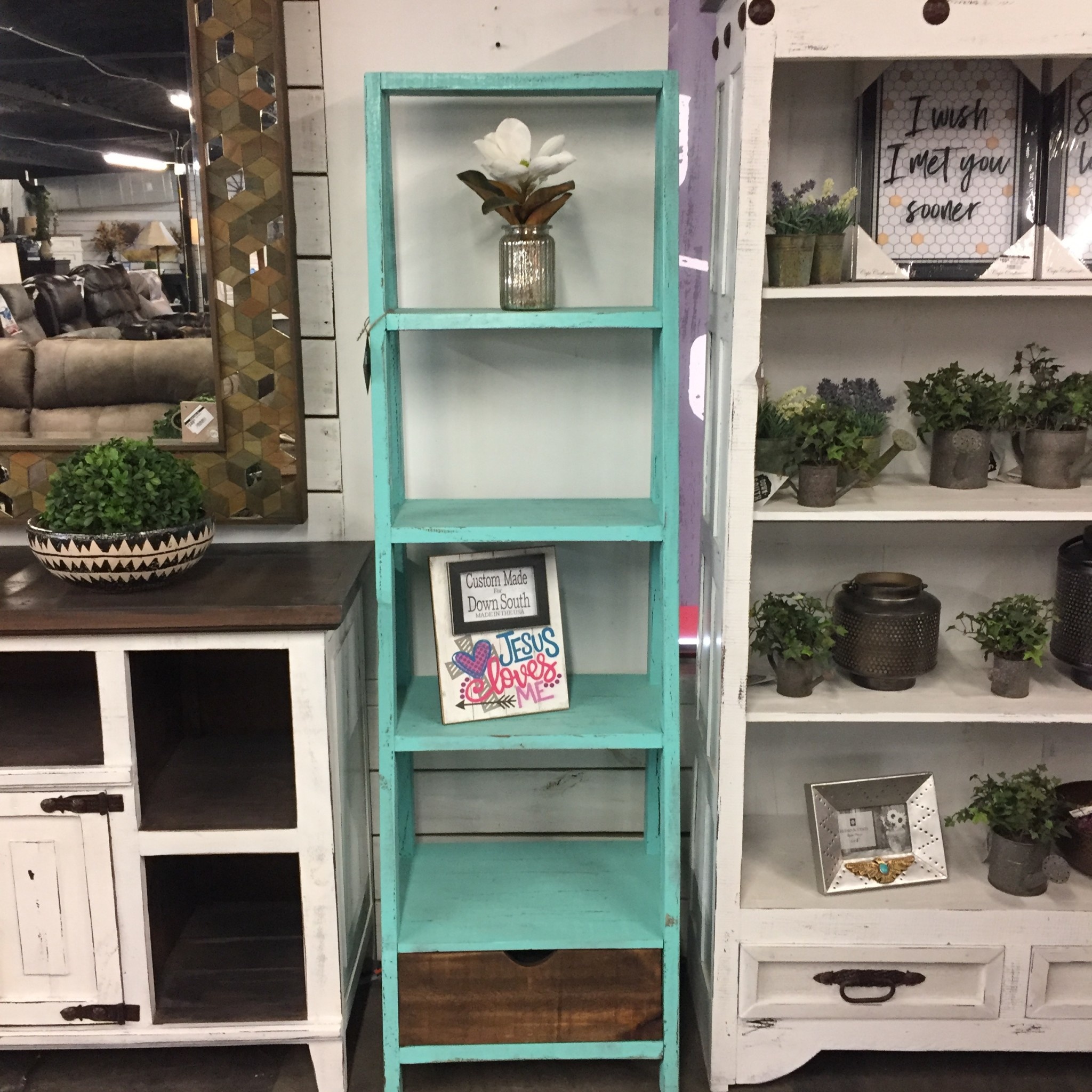 Ladder Bookcase - Aqua