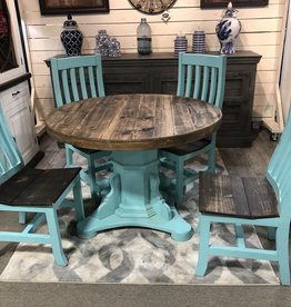 48" Round Santa Rita Dining Set - Aqua
