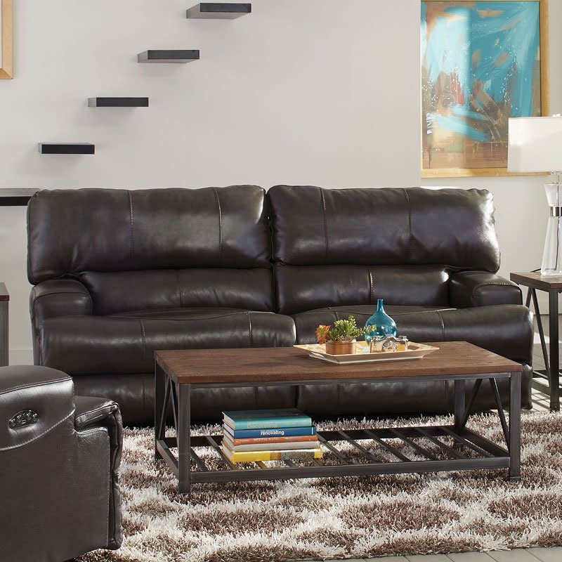 Wembley Leather Layflat Reclining Sofa - Steel DISC 8/26