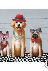 Four Lineup Dogs 36x48 Canvas