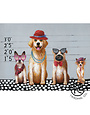 Four Lineup Dogs 36x48 Canvas