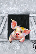 Pig in the farm 32 x 32 Canvas