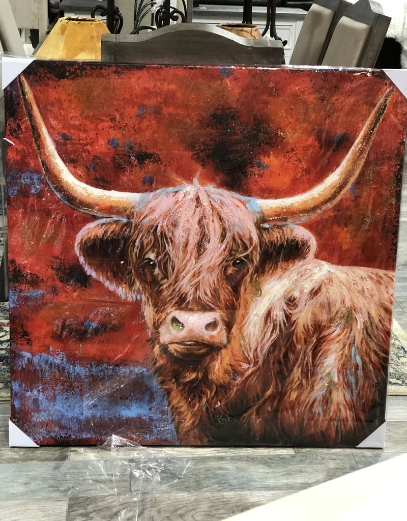 Longhorn Red Canvas 40 X 40