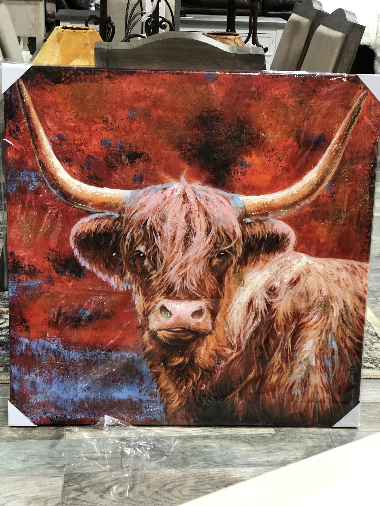 Longhorn Red Canvas 40 X 40