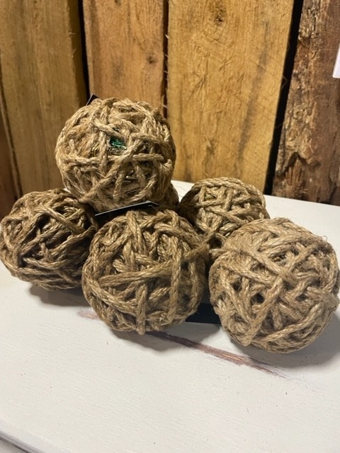 4" Twine Natural Seagrass Ball - Tan