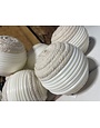 4" White & Natural Tan Seagrass Ball