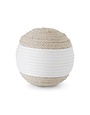 4" White & Natural Tan Seagrass Ball