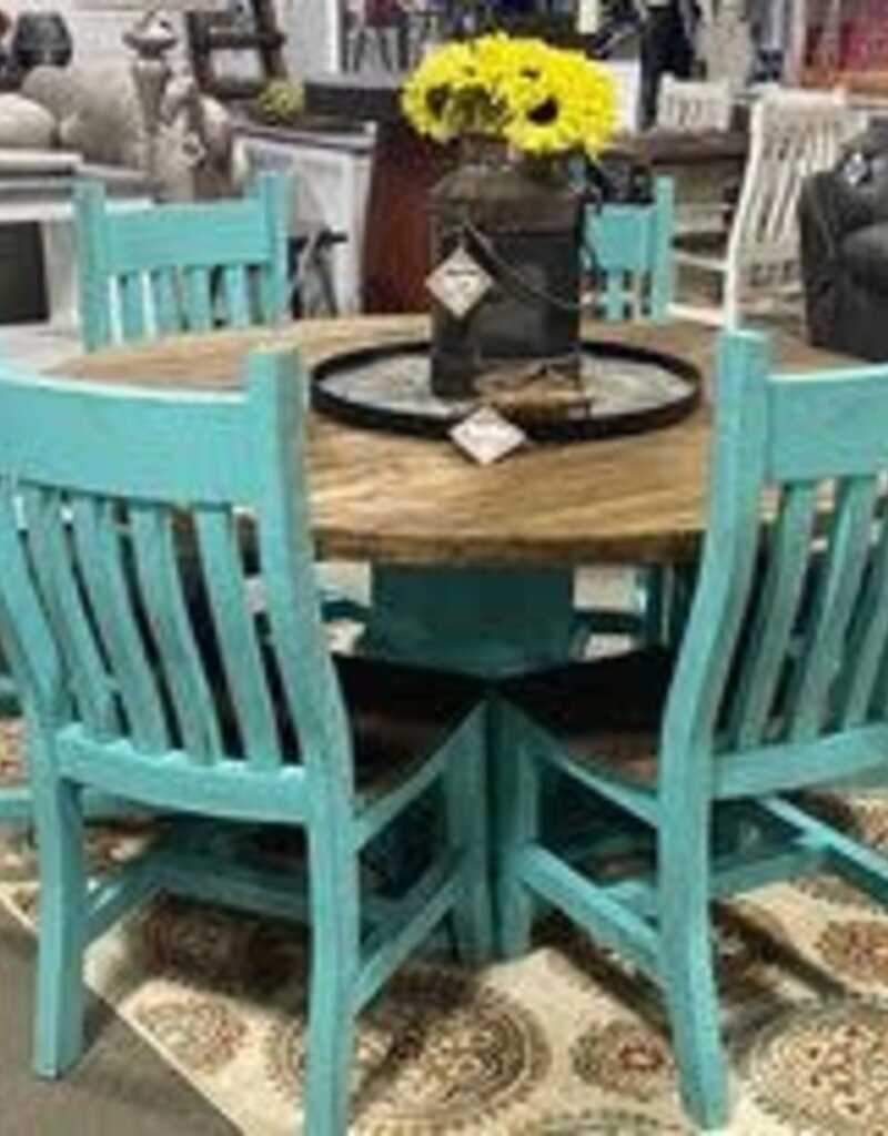 60'' Santa Rita Round Dining Set- Aqua