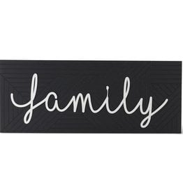 39.25" Black & White "Family" Script Inspirational Sign