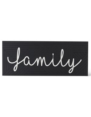 39.25" Black & White "Family" Script Inspirational Sign