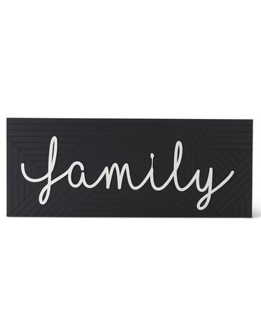 39.25" Black & White "Family" Script Inspirational Sign