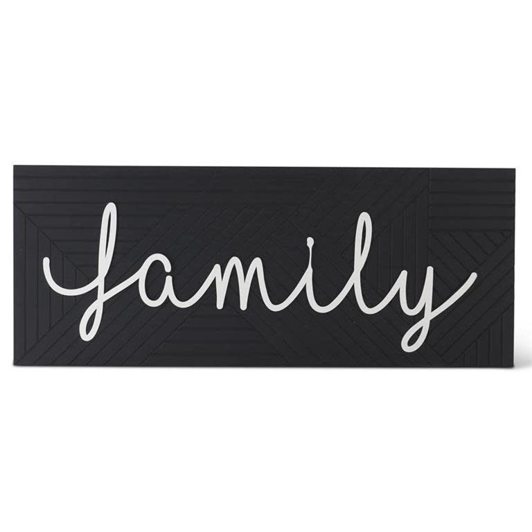 39.25" Black & White "Family" Script Inspirational Sign