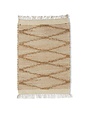 Tan Cotton & Jute Diamond Shuttle Handwoven l Rug (2' x 3')