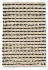 Tan & Black Jute Braided Stripe Shuttle Handwoven Rug (2' x 3')