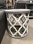 Brocade End Table - Nero White/Granite