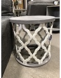 Brocade End Table - Nero White/Granite