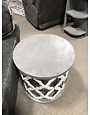 Brocade End Table - Nero White/Granite