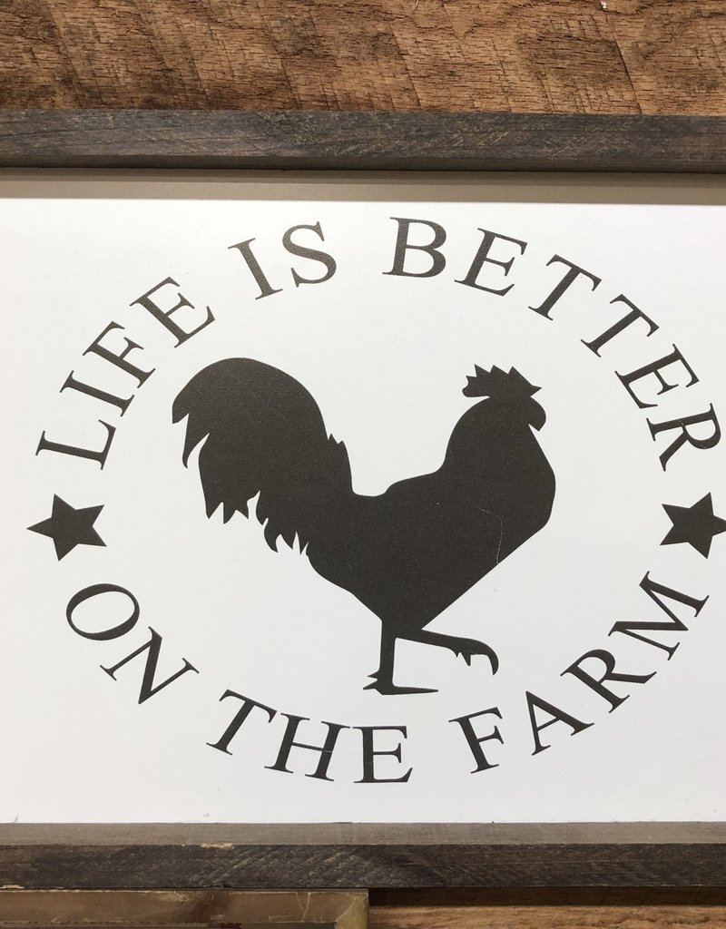 FR-1216-ROOSTER-BL LIFE IS BETTER ON THE FARM