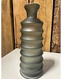 15" Ribbed Handblown Glass Vase - Gray