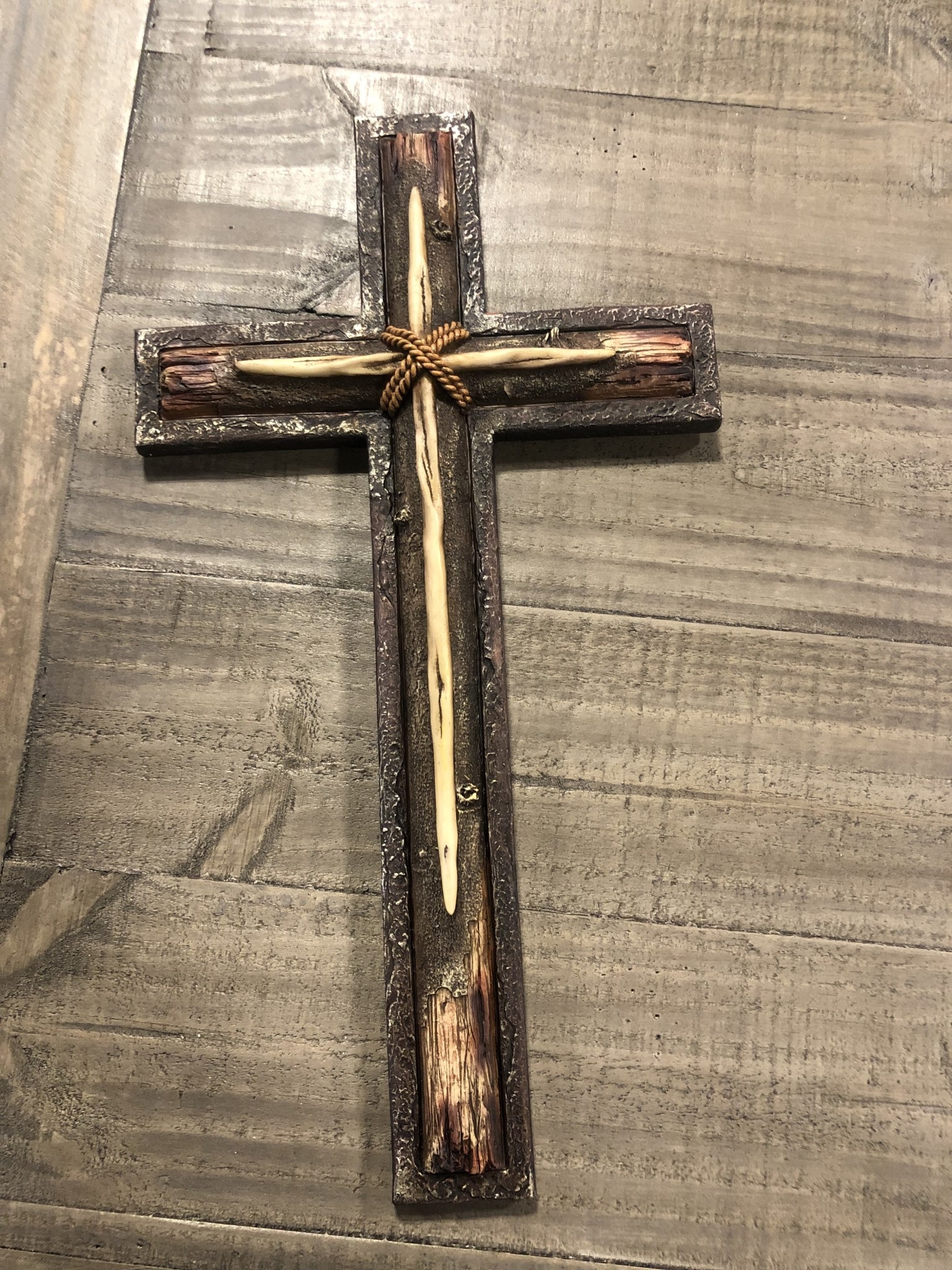 Antler Wood Wall Cross