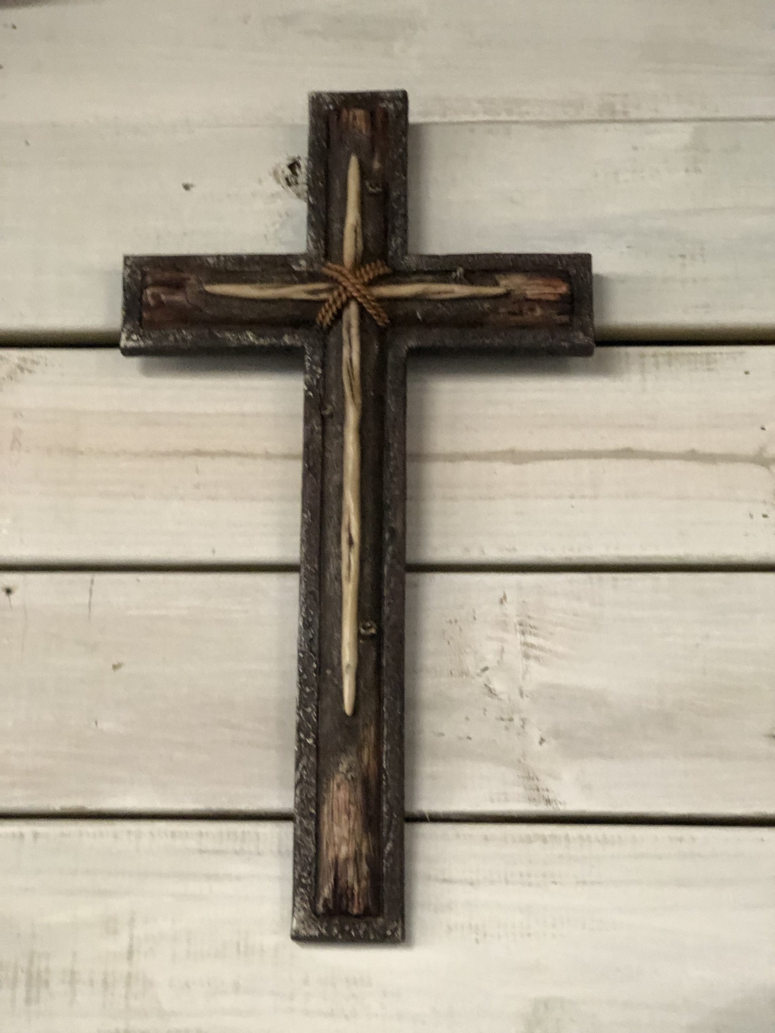 Antler Wood Wall Cross