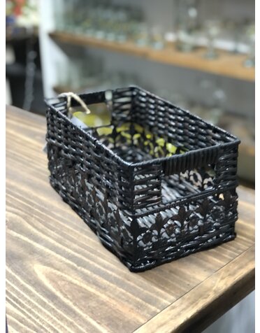 Tall Copper & Black Rectangle Basket S
