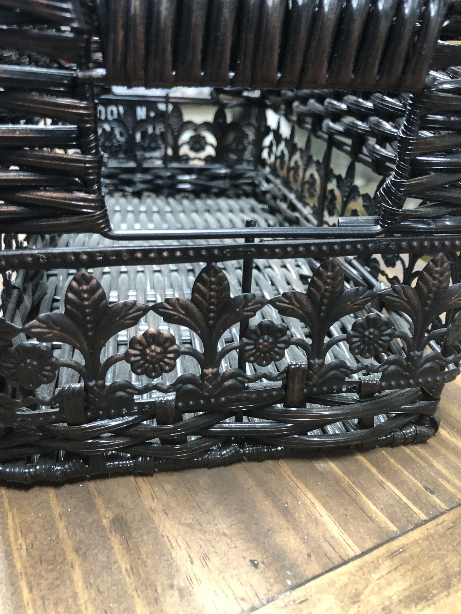 Tall Copper & Black Rectangle Basket S