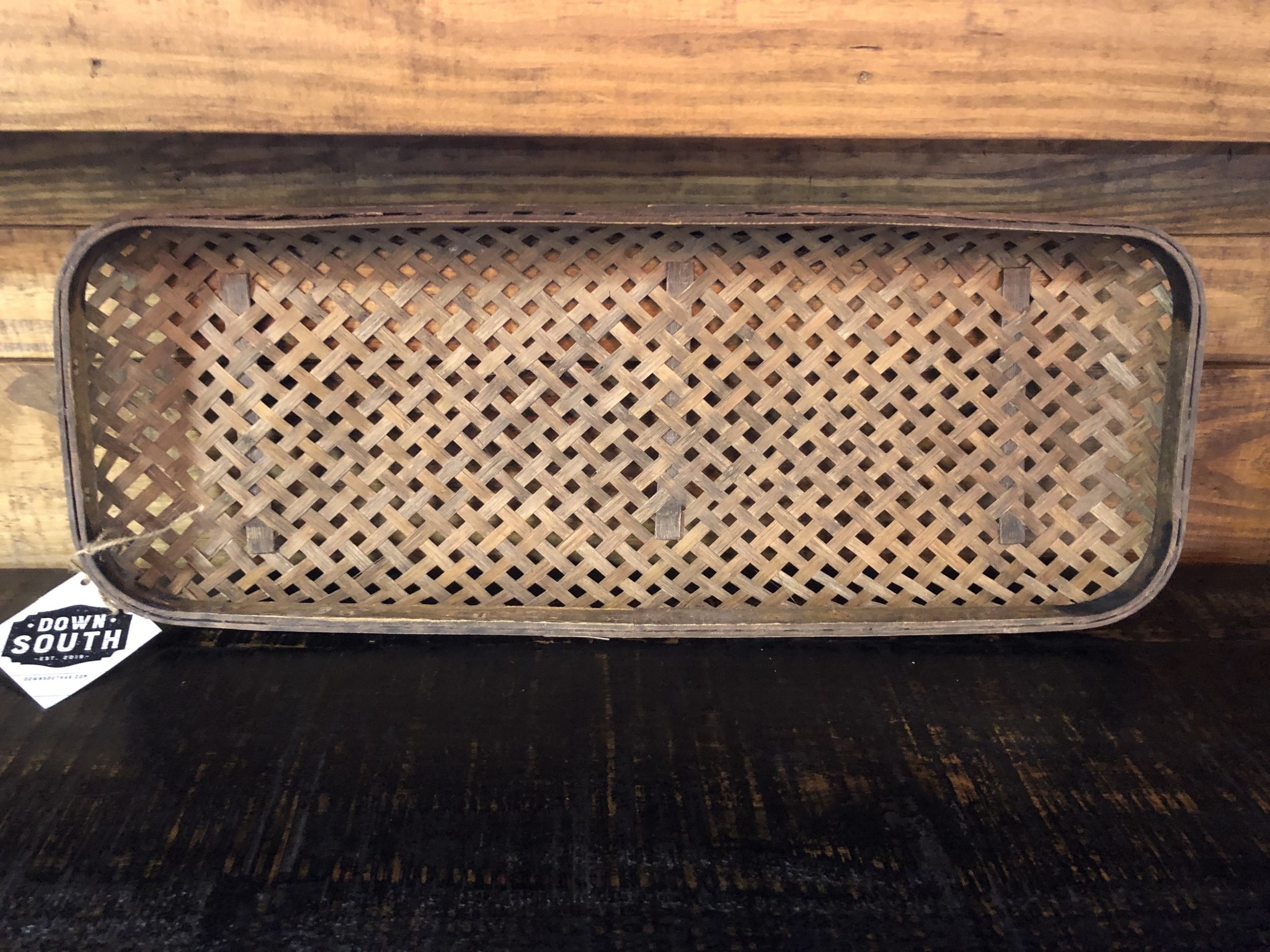 Rectangular Bamboo Basket Weave Trays Small