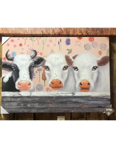 THREE COWS CANVAS  28"H X 40"W