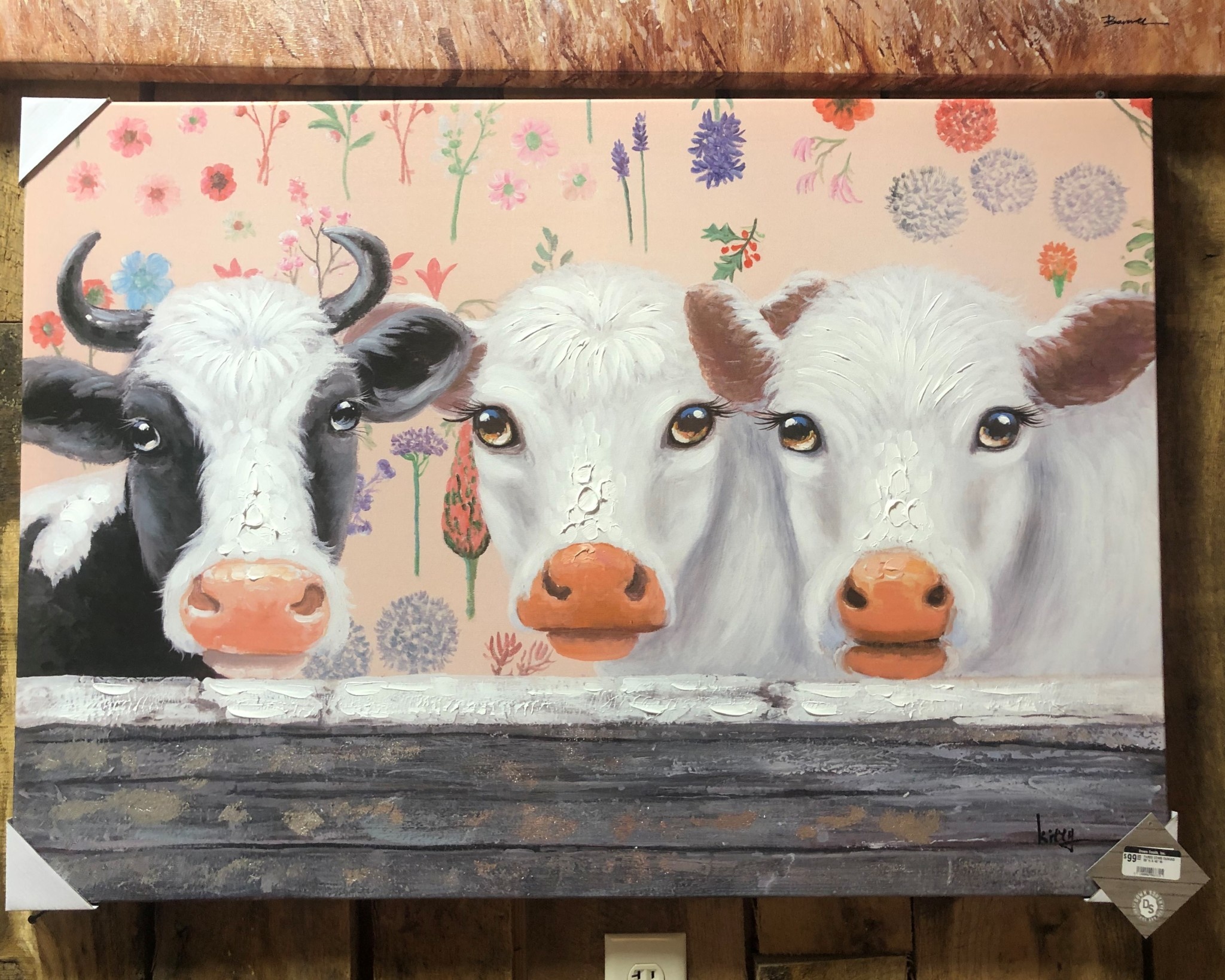 THREE COWS CANVAS  28"H X 40"W