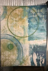 Abstract Gallery Wrap Canvas Blue & Green Circles