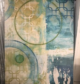 Abstract Gallery Wrap Canvas Blue & Green Circles