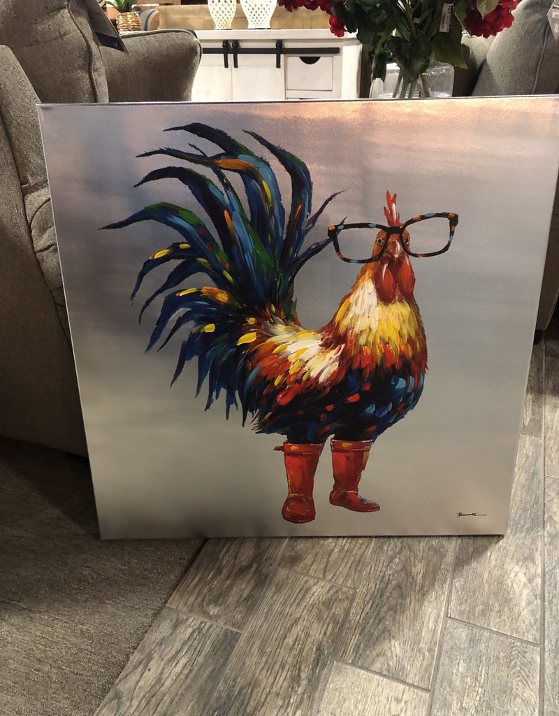 Chicken With Glasses Canvas