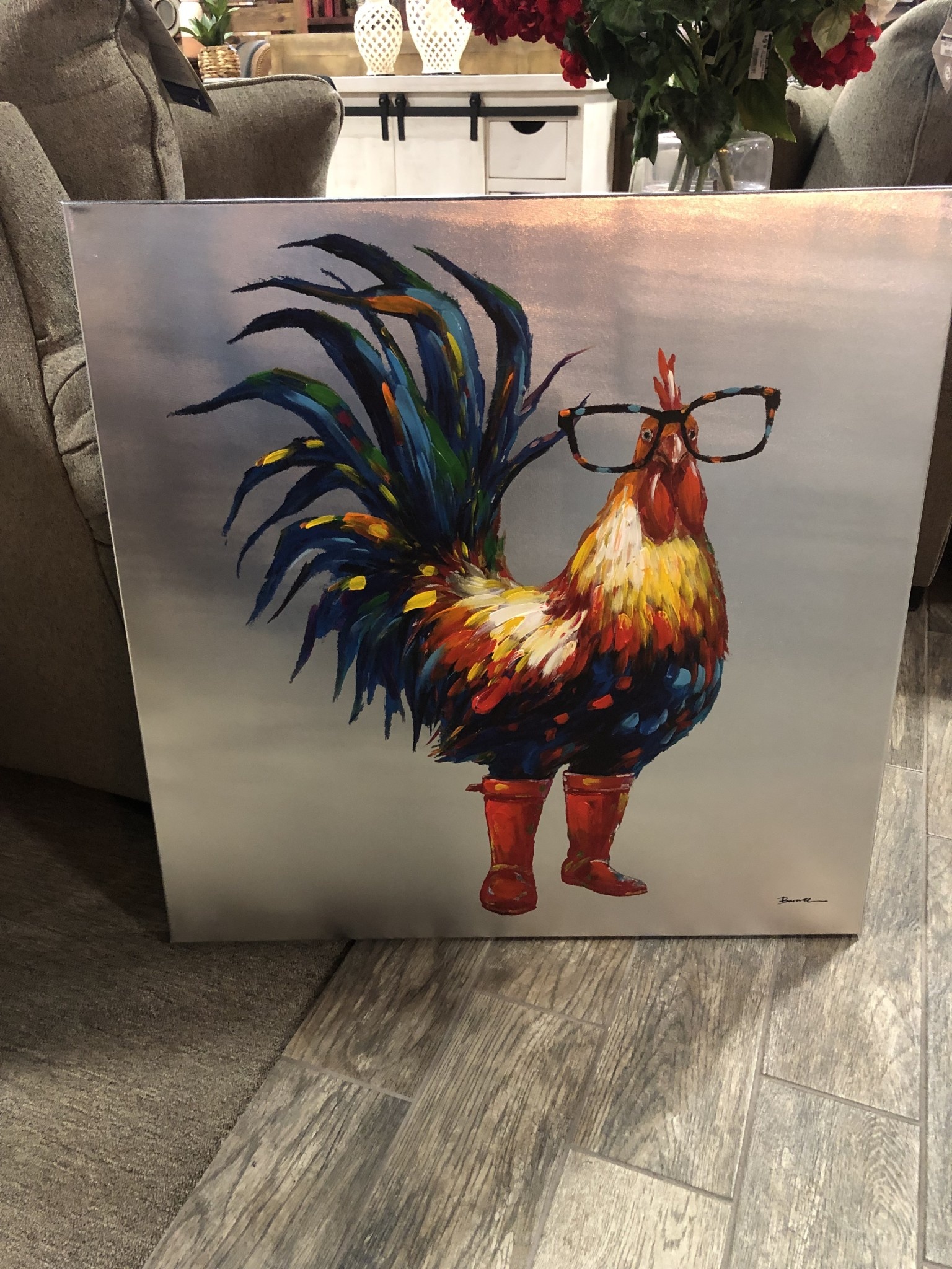 Chicken With Glasses Canvas