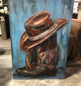 Boot with Hat Canvas