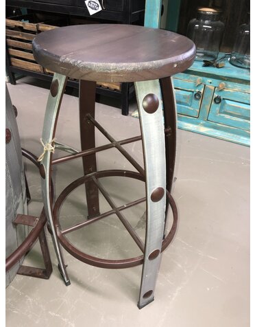 Barrel Bar stool 30" - Grey