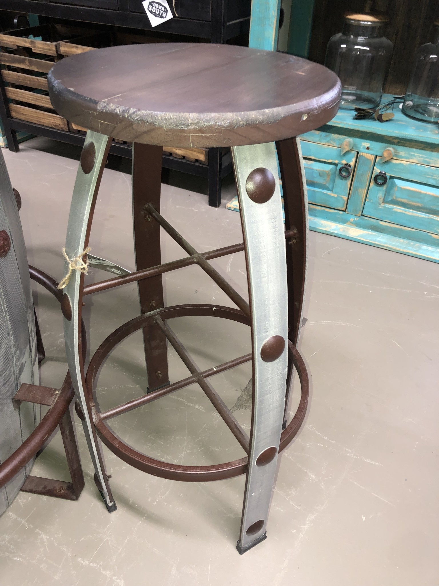 Barrel Bar stool 30" - Grey