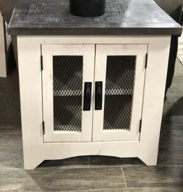 Barn Door End Table - Pueblo White