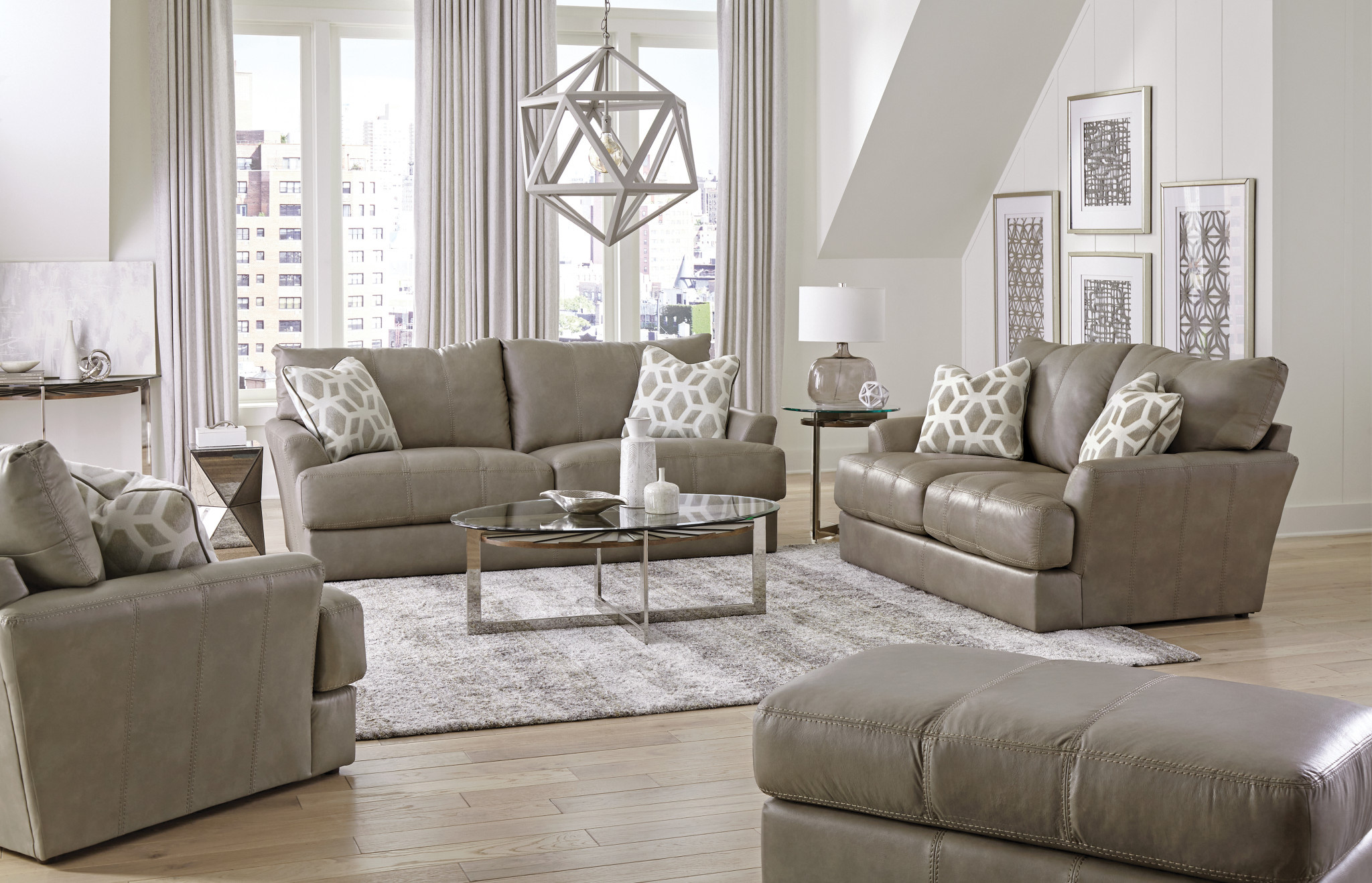 Prato Sofa Italian Leather Putty