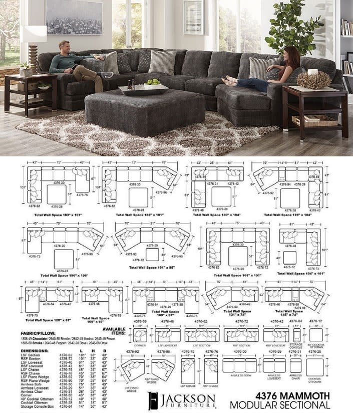 Jackson Furniture Mammoth RSF Loveseat - Smoke