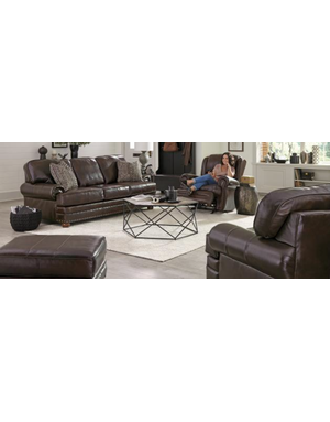 Roberto Ottoman Italian Leather Cocoa