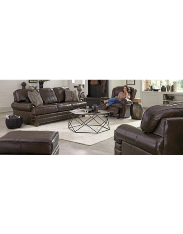 Roberto Ottoman Italian Leather Cocoa